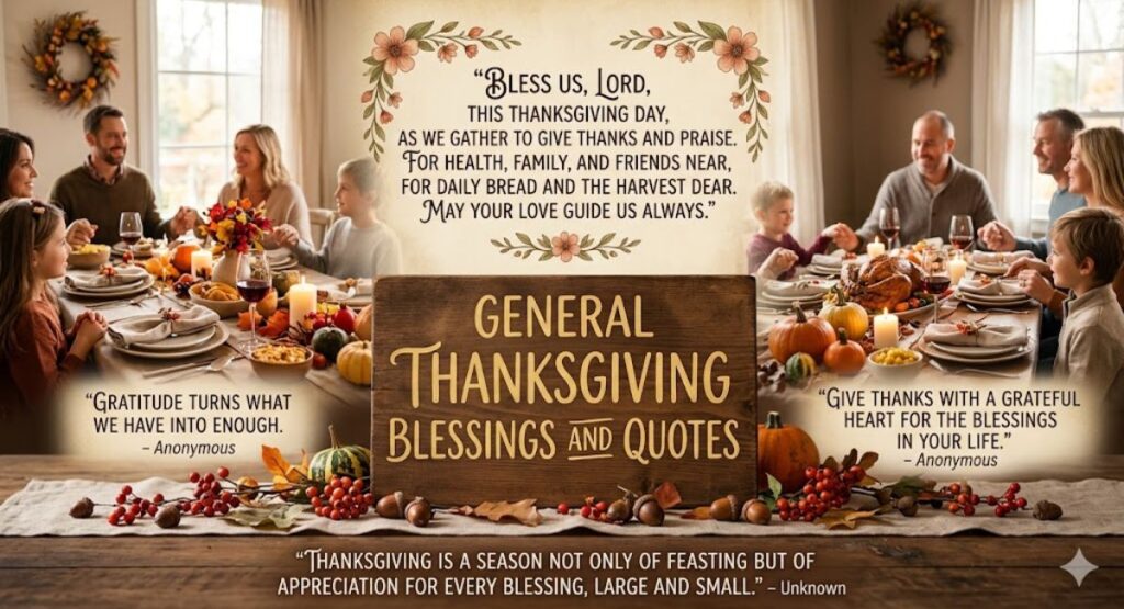 General Thanksgiving Blessings and Quotes