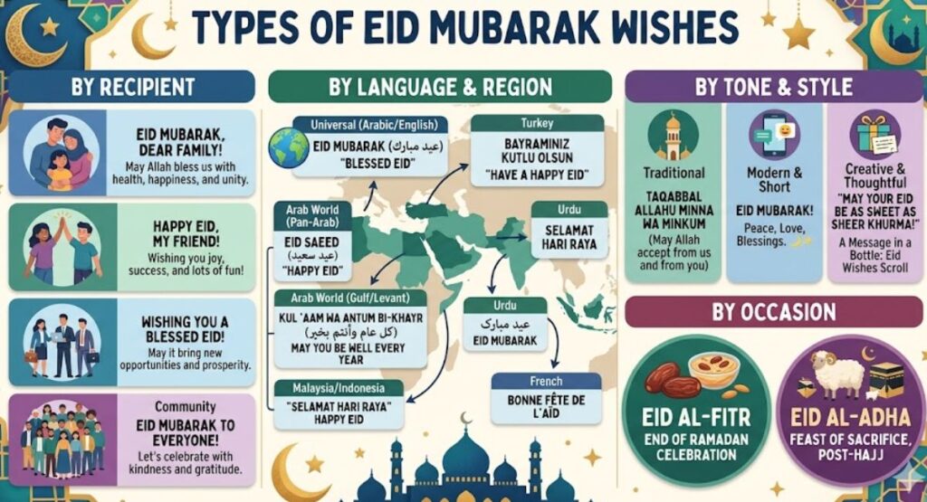 Types of Eid Mubarak Wishes