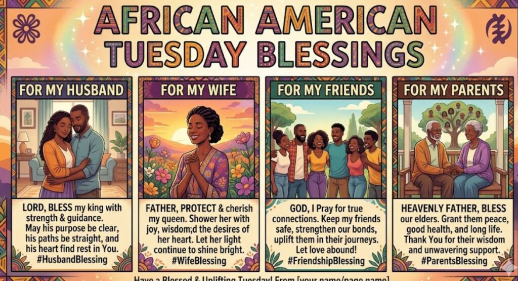African American Tuesday Blessings for Husband, Wife, Friends, and Parents